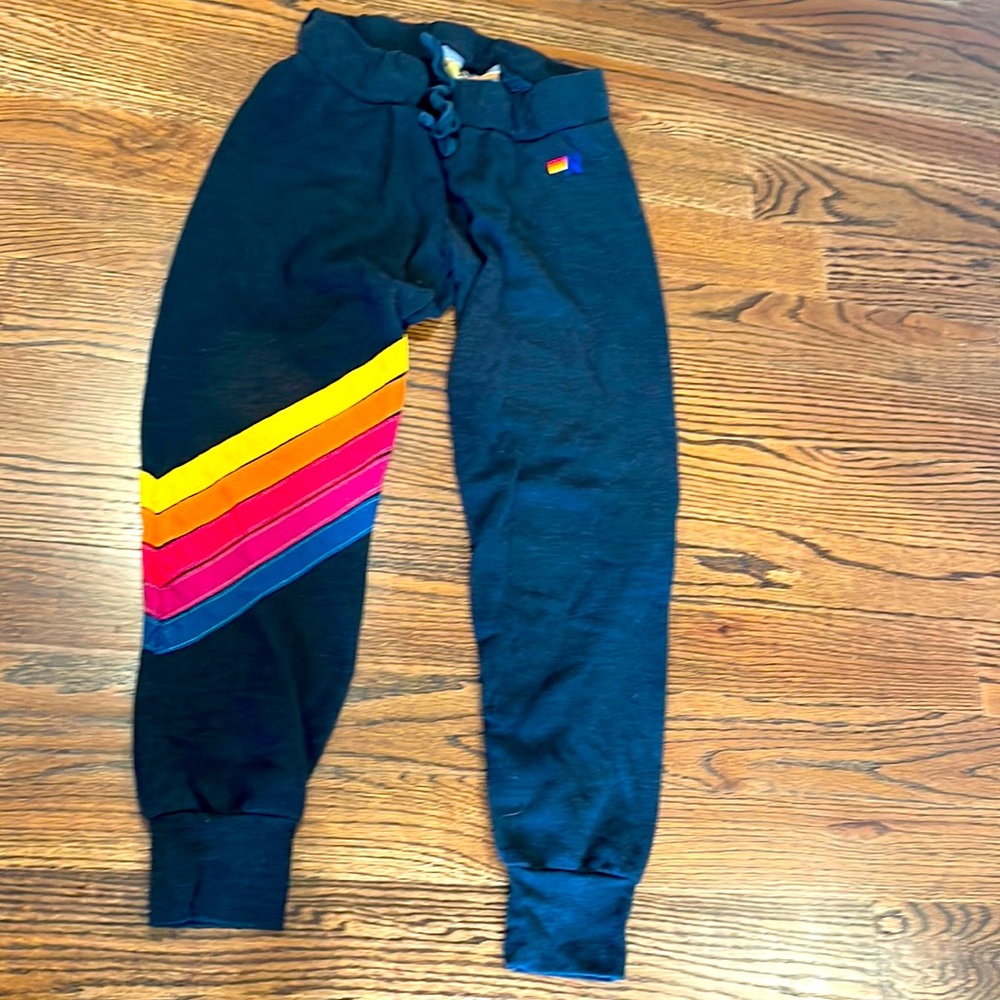 Sunset striped Aviator Nation kid sweatpants!